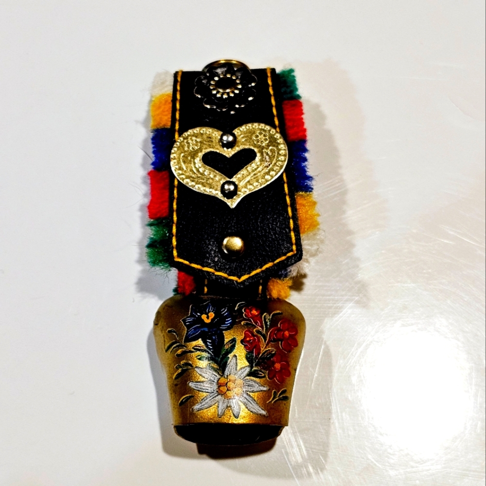 Colorful Vintage Swiss Cow Bell/keychain
